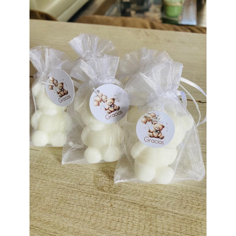 OSO OSITO MINI VELA RECUERDO BABY SHOWER BAUTIZO (PACK 20