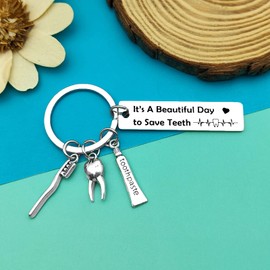 Dentist Gifts for Men Women Dentist Keyring Gifts Funny Dental Hygienist Gifts Dentist Assistant Jewelry Keychain Dentist Graduation Gift Dental Student Gift Nurse Dentist Office Orthodontist Gift