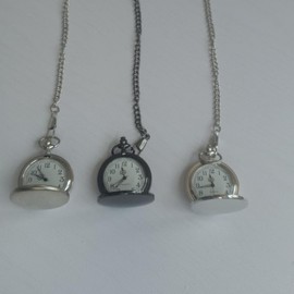 stylish vintage cafe room interior decoration arabic numerals classic Pocket Watch Matte Silver 5ea