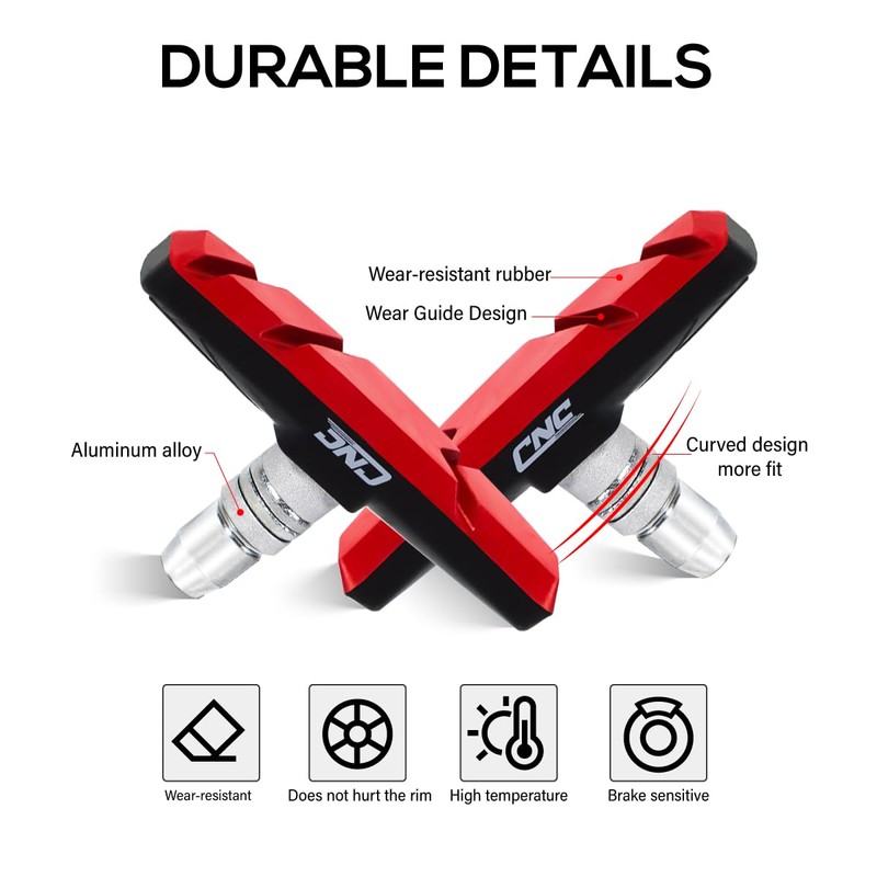 CNCLOL Bike V Brake Pads, Bicycle V Brake Blocks，55/70mm Cantilever