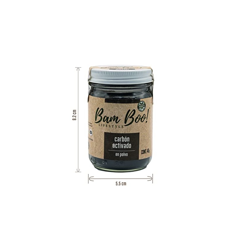 5 Pack Carbón Activado Coco Polvo Vegetal 40 G Bam