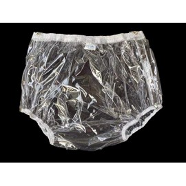 Adult Incontinence Snap-on Plastic Pants 3 Pack (Medium, Glass Clear)