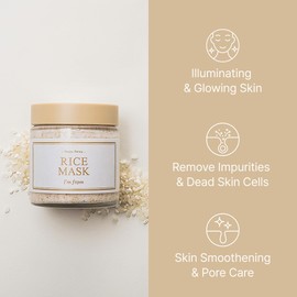 I'm from I'm from Rice Mask 3.88 Oz, Gentle Exfoliating Wash Off Facial Mask for Dull, Rough Skin, Pore Clearing, Remove Dead Skin Cells, Uneven Skin Tone, Smooth Skin, Moiustirinzg, Radiant