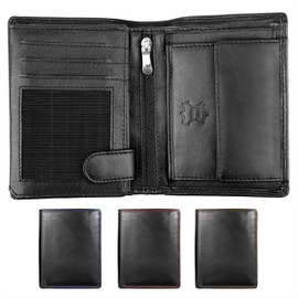 FLEXIBILITE® Men's Nappa Leather Wallet Black RFID Protection [2025] - Wallet - Wallet Portrait Format (9.0 cm x 11.5 cm x 2. cm W x H x D) - 8 Card Slots - Card Case with Double Stitching, black,