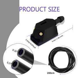 Windshield Wiper Arm Nozzle Jet, Windshield Washer Nozzles Kit with 2m Fluid Hose and 4 Pcs Hose Connectors, Jet 4Way 8mm 9mm Wiper Sprayer Arm Mounted Window Water Spray Sprinkler Universal for Cars