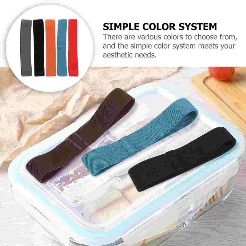 Baoblaze 5Pcs Bento Box Elastic Band Lunch Container Box Straps
