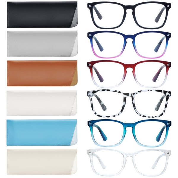 VIDEBLA 6 Pack Reading Glasses Blue Light Blocking for Women