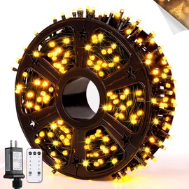 JMEXSUSS Christmas Lights Outdoor: 132ft 400 LED Christmas Tree Lights with Remote - Warm White Christmas String Lights Plug in for Indoor Bush Decorations