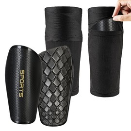 Soccer Shin Guards for Kids Youth and Shin Guard Sleeves Children's Calf Protectors for Boys Girls Kids Teenagers 3-5,5-10,10-15 Years Old Children (Black, L 4'8"-5'4")