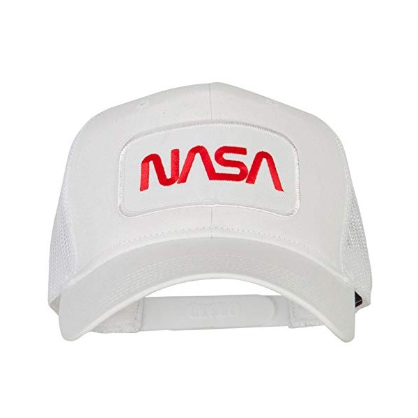 e4Hats.com NASA Logo Embroidered Patched Mesh Back Cap - White OSFM