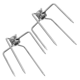 Outanaya Set of 2 Meat Forks Prongs Rotisserie Forks for Barbecue Rustproof BBQ Grill Utensils