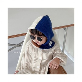 Kids' Balaclava Hat, Autumn/Winter Korean Style LF3167 - Free Size (Approx. Head Circumference) 48-53cm Rice & Black 3ea