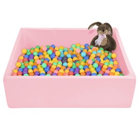 TRENDBOX Extra Large Ball Pit 47.2x47.2x13.8in Foam Ball Pit Balls Kids Ball Pits for Toddlers Babies Balls NOT Included - Light Pink