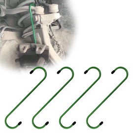 Yourkar 4 PCS Car Brake Caliper Hangers, S Shape Auto Brake Caliper Hook with Rubber Tipped, Brake Caliper Tool for Work on Brake Pads, Axle, Braking, Universal Car Accessories (Green)