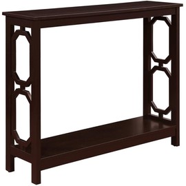 Pemberly Row Contemporary Console Table in Espresso Wood Finish