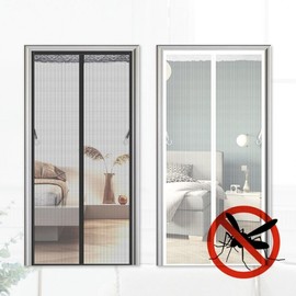 DIY Magnetic Screen Door Black Mosquito Net Large