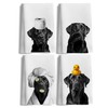 LUKIPOM Funny Black Labrador Retriever Hand Towels for Bathroom Decor