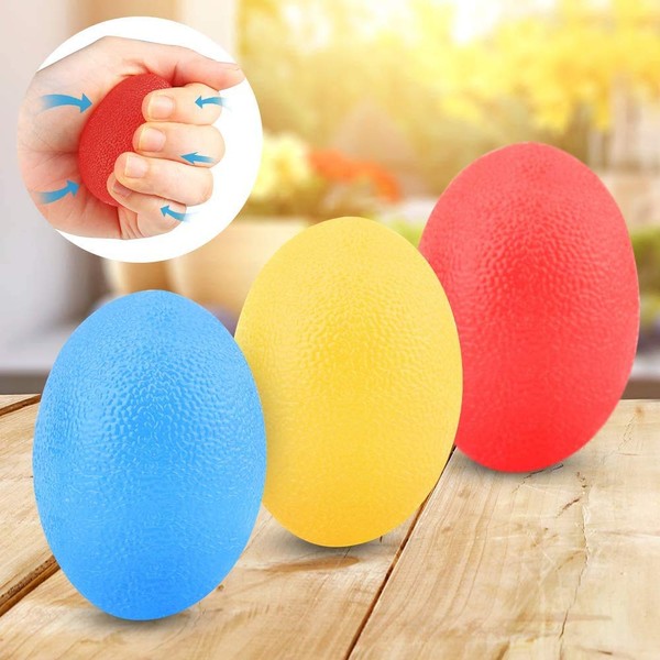Hand Trainer Finger Trainer Egg Shaped Grip Balls 3 Pieces Climbing Ball Hand Training Device Stress Relief Balls for Hand Strengthening Random Color