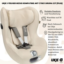 UKJE Protective Cover Compatible with Cybex Sirona Z and Sirona T i-size - Car Seat Covers for Children - Car Seat Cover for Children (Beige Wafel)