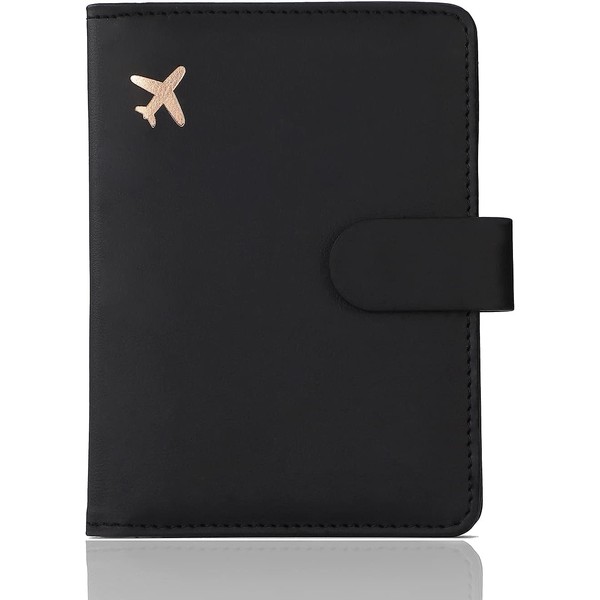 Porta de Pasaporte, Funda para Pasaporte con Bloqueo RFID, Cierre