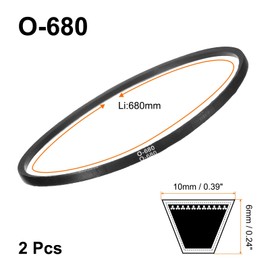 QUARKZMAN 2 pieces O-680 O-type V-belt 680 mm/26.8 inch inner length x 0.39 inch width x 0.24 inch height drive belt, O-type closed rubber drive belt