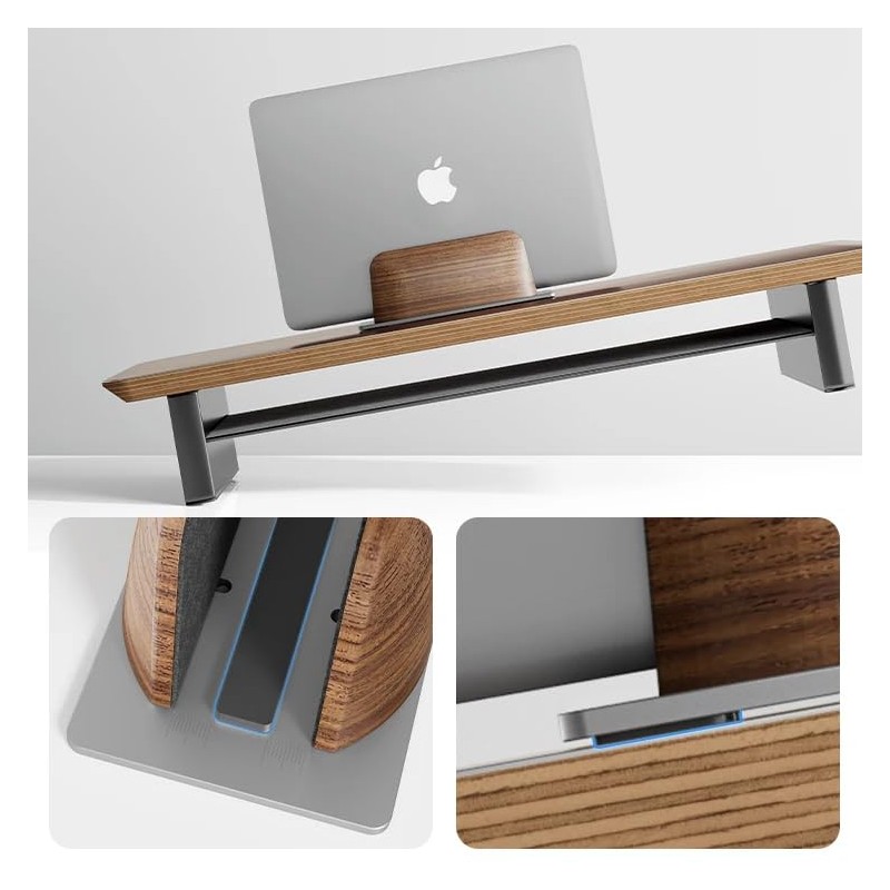 amesoba Walnut Laptop Stand (Walnut, Single Storage)