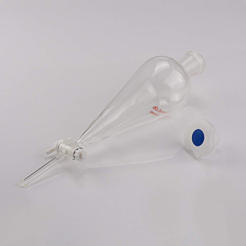 StonyLab Borosilicate Glass 250ml Heavy Wall Conical Separatory Funnel with