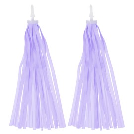 PATIKIL Bike Streamers, Colorful Scooter Handlebar Tassels Grips Ribbon Accessories Decorations for Girls Bicycle Tricycle Handles, Light Purple