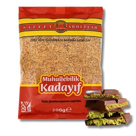 Kataifi Knafeh Shredded Fillo Dough - Dried Dubai Chocolate Bar Pistachio Phyllo Dough Sheets - Kunafa Chocolate Bar Pastry Phyllo Dough Bakery Desserts - Ingredient for The Viral Dubai Chocolate Bar Pistachio - 200 gr/0.44 lb