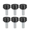 sourcing map 6pcs Knurled Clamping Knobs M5 x 15mm Metric