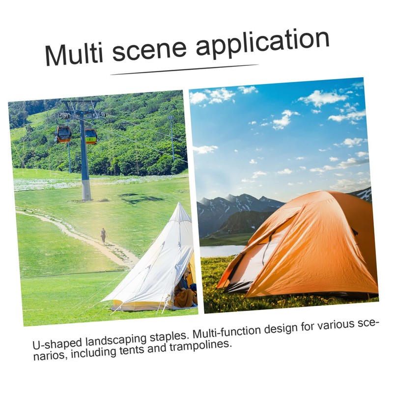 VILLFUL 12pcs U Shaped Garden Ground Stakes for Tents Trampolines