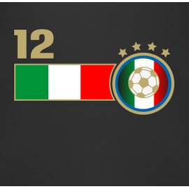 Shirtracer Baby Lätzchen - 2026 Fussball WM Fanartikel - 12. Mann Italien Mannschaft - Unisize - Schwarz - europameisterschaft italy sabberlatz em italen babylaetzchen fußball italia fu ball italian
