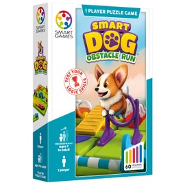 SmartGames Smart Dog: Curso de agilidad Juego de lógica amigable para viajes para niños de 7 años - Adulto con 60 desafíos