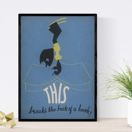 Nacnic Vintage Old Posters with Advertisements. Four Vintage Posters and Books Library. A3 Size