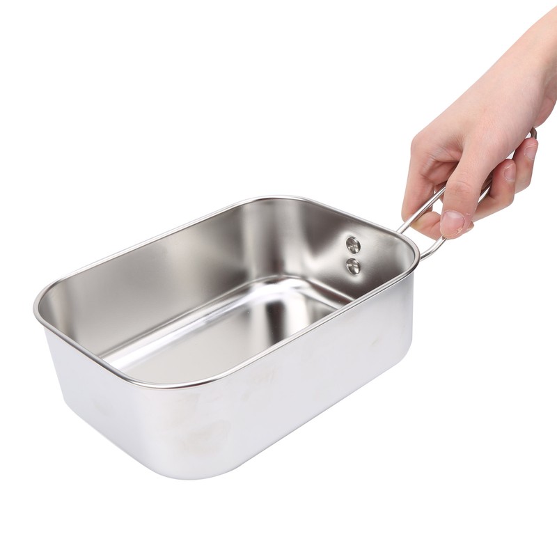 Stainless Steel Lunch Storage Box with Bamboo Lid Portable Camping