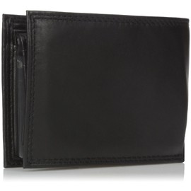 Buxton Men's Emblem Double Id Billfold Wallet, Black, One Size