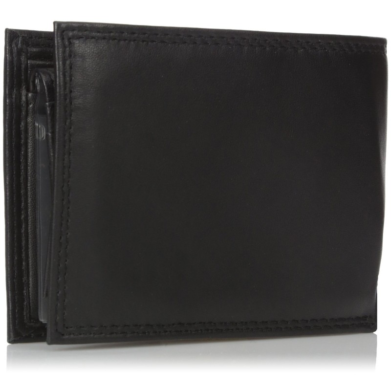 Buxton Men's Emblem Double Id Billfold Wallet, Black, One Size