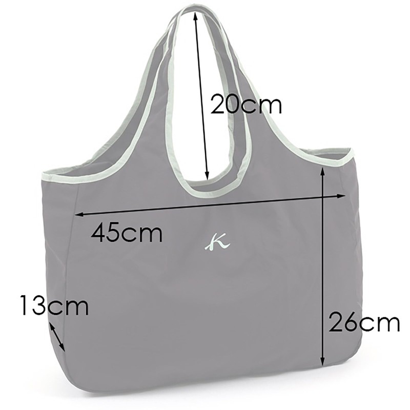 Kitamura BN0012 Washable Eco Bag, Charcoal Grey/Light Green 81311