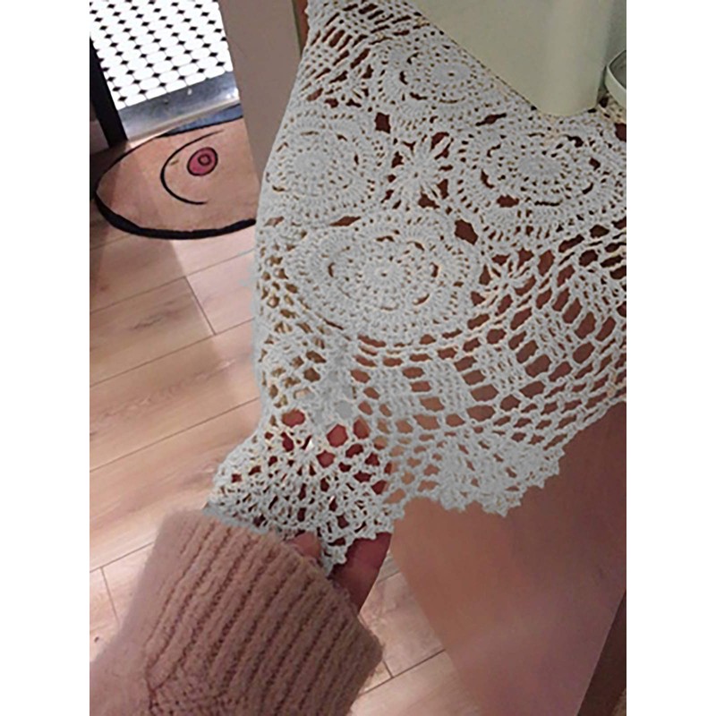 Hetao 15x27 100% Cotton Handmade Crochet lace Table Runners Oblong