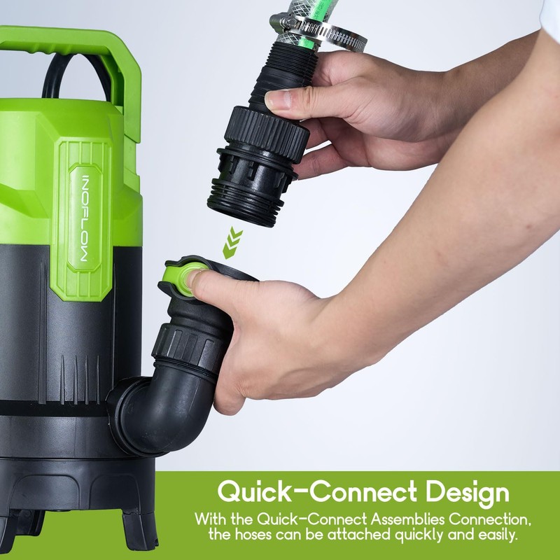InoFlow Sump Pump 3/4 HP 3430GPH Submersible Water Pump with
