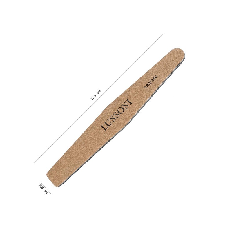 T4B Lussoni Premium Trapezoidal Nail Files, Grit 180/240, for Natural