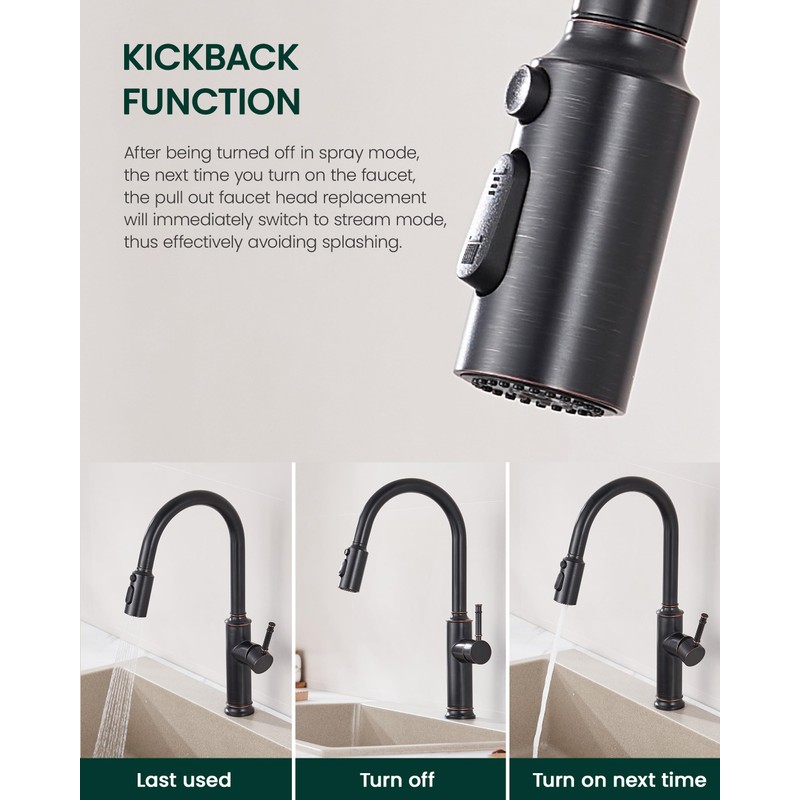 HEISOK Pull Down Spray Head Replacement - Kitchen Sink Faucet