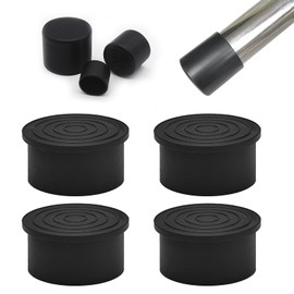 BOPOREAE 4 Pcs 3" Round Rubber Chair Leg Caps, PVC Table Leg Covers, Flexible & Anti-Slip Furniture Leg End Caps, Chair Leg Floor Protectors for Bar Stool Leg Patio Indoor, Black