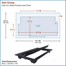 Oakestry Modern Cast Iron Ash Dump Door Heavy-Duty Fireplace Cover with Sleek Black Powder-Coated Finish Durable Design for Clean & Efficient Ash Removal Preventing Debris Spill Balck