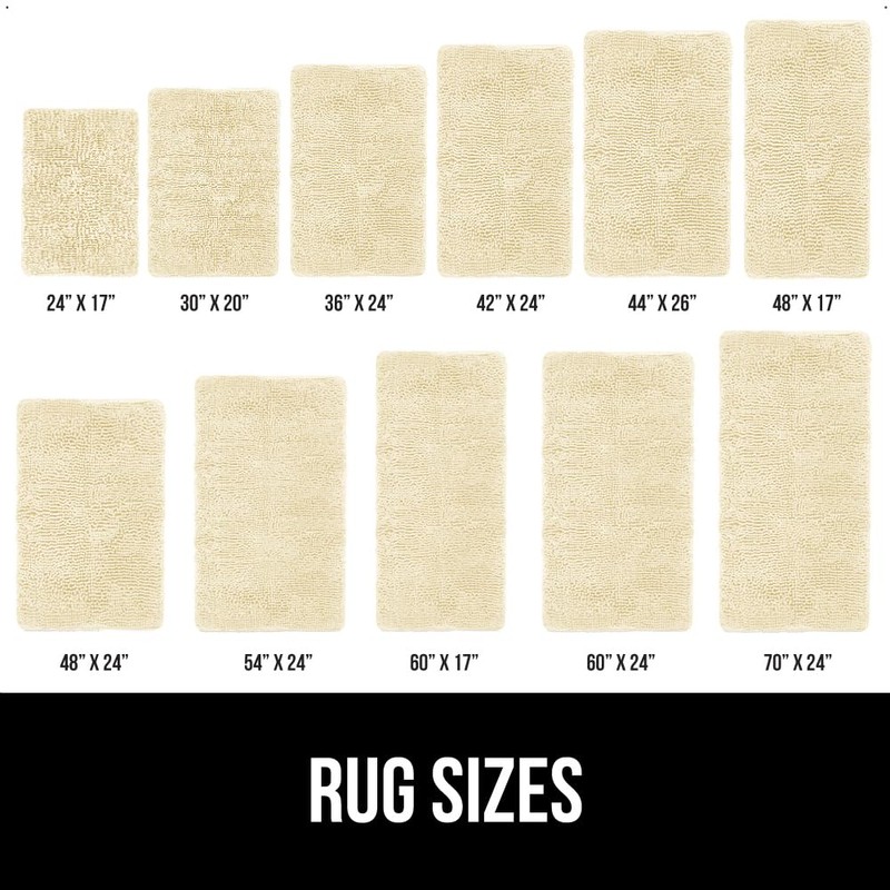 GORILLA GRIP Bath Rug Mat 44x26, Thick Soft Absorbent Chenille,