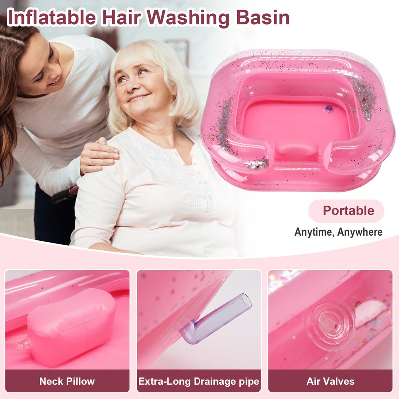 AirSwim Inflatable Shampoo Basin, Portable Shampoo Bowl, Locs Detox Tub