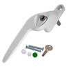 White Left-Hand Yale UPVC Window Handle Cranked Double Glazing Universal