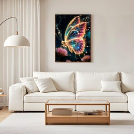 Diamond Art Kits for Adults, 5D Butterfly Diamond Painting Kits for Beginner, DIY Butterfly Gem Art Dots for Adults, Perfect for Home Wall Decor 12x16 Inch