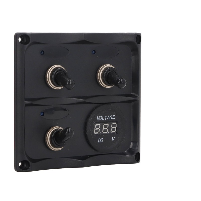 Rocker Switch Panel 3 Gang LED Waterproof DC12V‑24V with Display