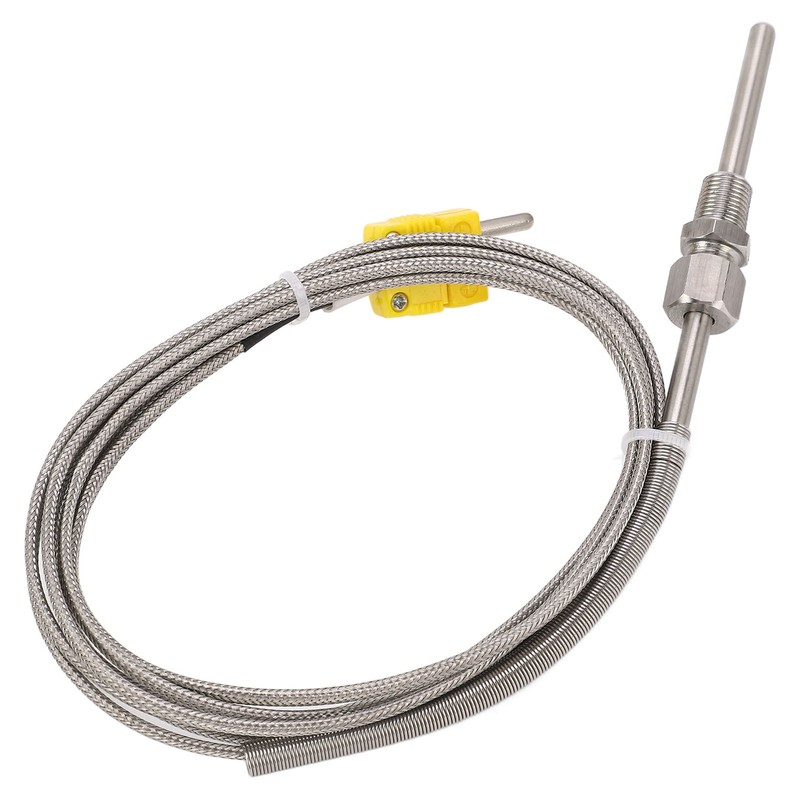K Type Thermocouple Sensor 1/8 NPT 80mm Temperature Probe Yellow